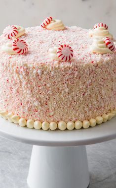 Cake with shaved candy cane