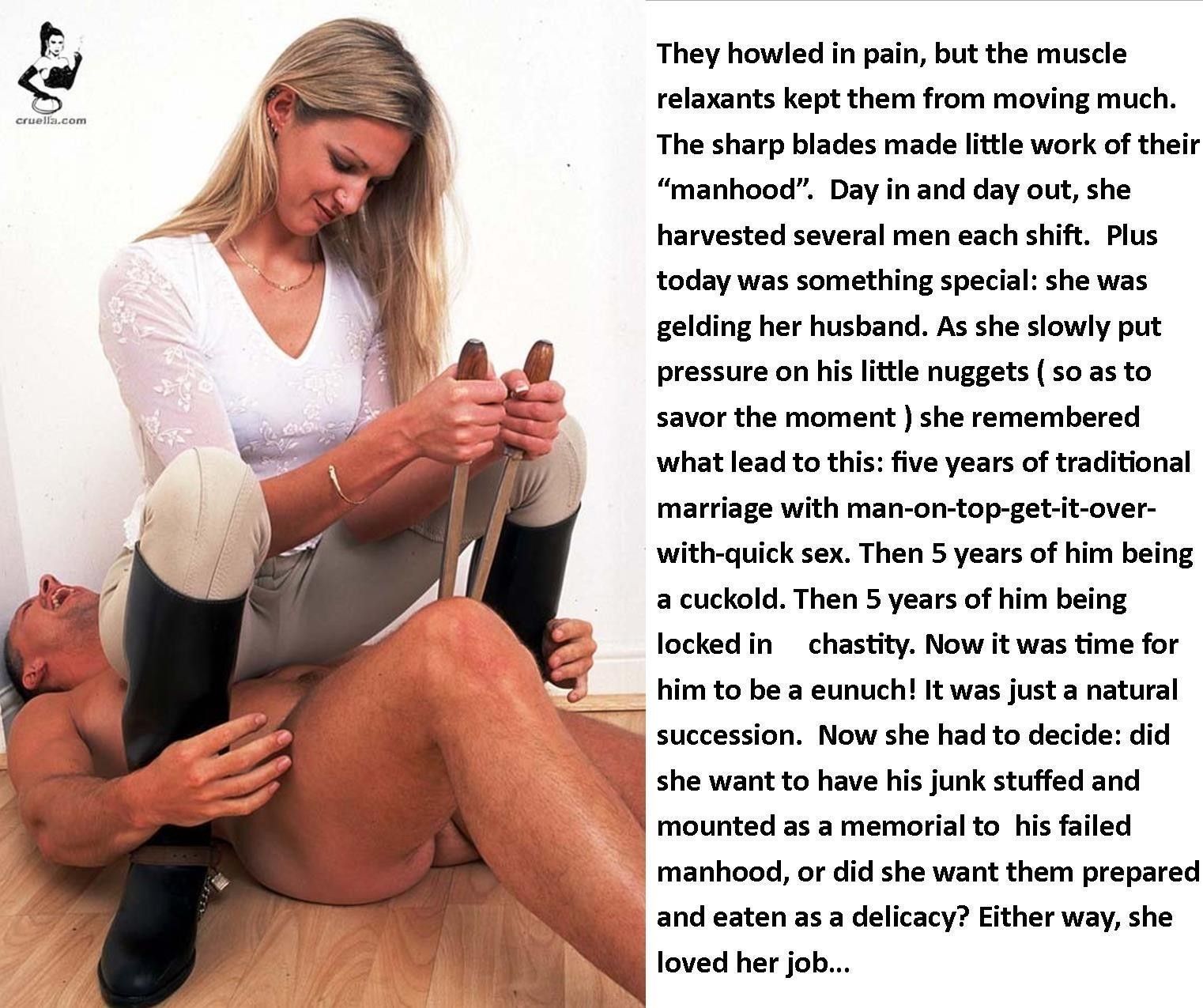 Femdom cuckold chemical castration emasculation stories 
